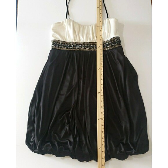 Y2K Women’s Black White Mini Dress Coquette 90's Party Glam Ballet Core Size M - Picture 7 of 9